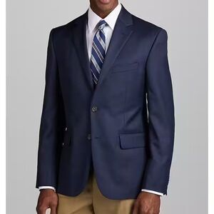 56R Jos A Bank Traveler Tailored Fit Sportcoat Blazer Bright Navy D010048